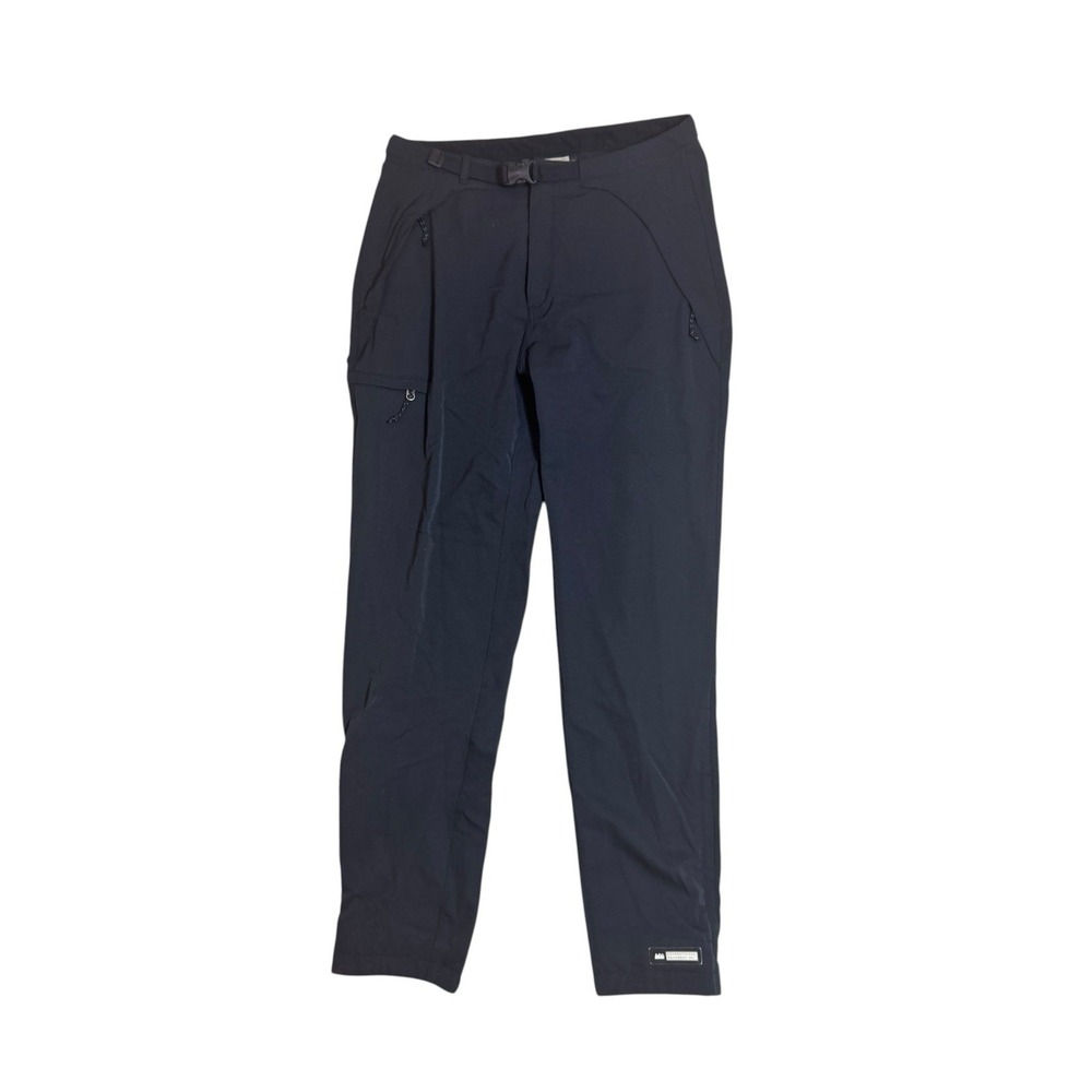 REI Women's Hiking Active Pants Black Zip Ankle Buckle Waist Size 12